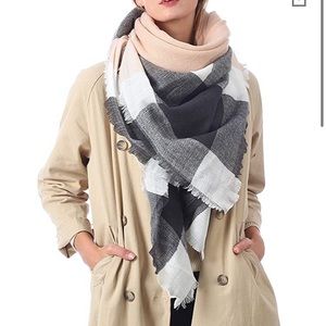 Plaid Scarf Chunky Blanket Scarve